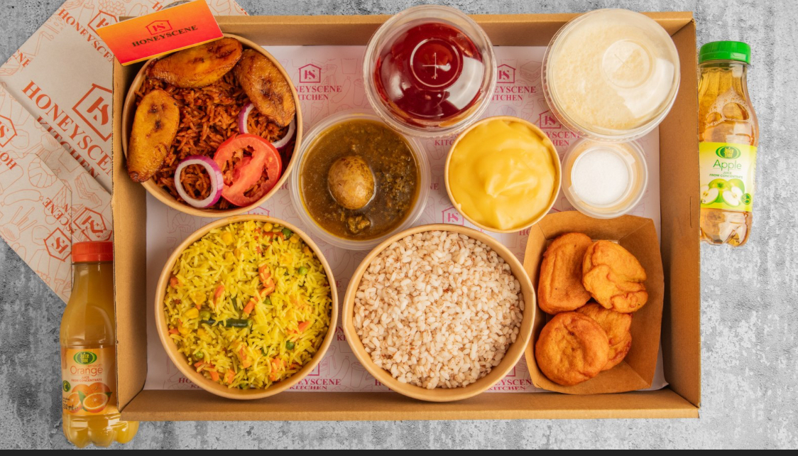 Honeyscene weekly meal box with Nigerian dishes